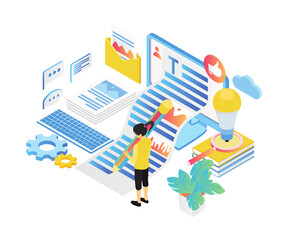 vector illustration of a modern business graph