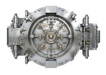 Steel vault door, intricate detail