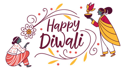 Joyful Diwali celebration with traditional lamps and festive decorations, embracing the light over darkness, a symbol of hope and prosperity for everyone