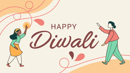 Celebrate Diwali with joyful illustrations of diverse women bringing light and happiness to the festival of lights, radiating warmth and festive cheer