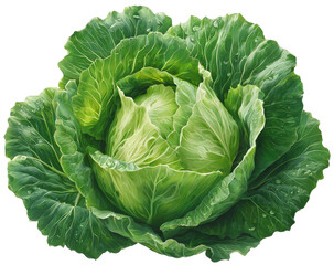 Close-up of a head of fresh cabbage