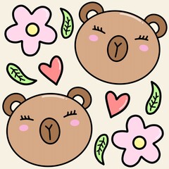 Cute capybaras design seamless pattern