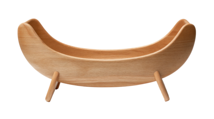 Wooden crescent-shaped  decorative piece