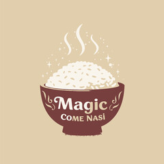 Magic Come Nasi A Delightful Illustration of a Rice Bowl with a Touch of Enchantment