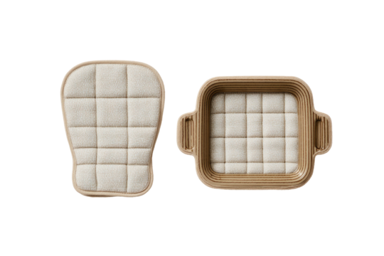 Beige quilted dishware set
