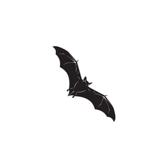 Fototapeta premium A black bat silhouette flying