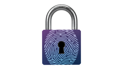 Secure your data with this fingerprint padlock, a modern approach to cybersecurity and biometric access, safe technology and identity protection