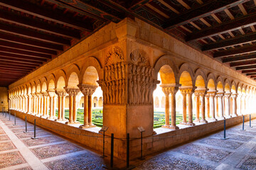 Details of the cloister of the Benedictine abbey of the Monastery of Santo Domingo de Silos. Santo...