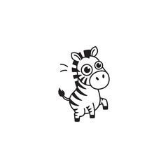 Cute cartoon zebra illustration