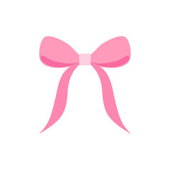 Simple hand drawn pink ribbon bow
