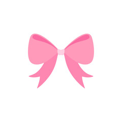 Simple hand drawn pink ribbon bow