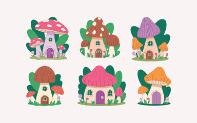 Obraz premium Cartoon fairy mashroom house