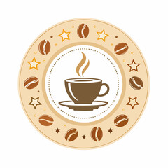 Obraz premium Vintage Kaffeelabels und Abzeichen ohne Schrift, Vektordesign