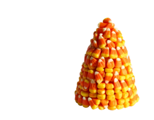 candy corn pile, white background