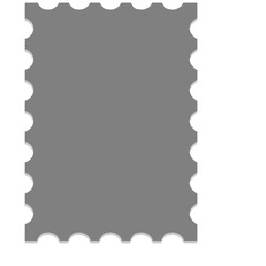 Gray Stamp Shape with Perforated Edges and Shadow postage grey isolated on a transparent background