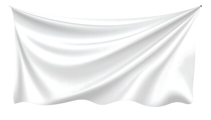 Smooth white fabric draped, with soft, natural folds and highlights. Ready for text or images
