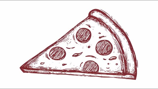Pepperoni pizza slice spinning animation in stopmotion style