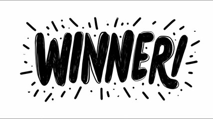 Winner celebration sequence with dynamic text animation in loop - Powered by Adobe