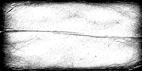 Grungy, distressed, textured background with a dark vignette effect and a horizontal crack, abstract grunge overlay isolated on transparent background