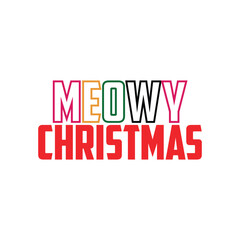 Fototapeta premium Meowy Christmas, t-shirt design