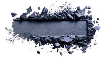 Crushed Blue Eyeshadow Powder on White Background makeup isolated on a transparent background