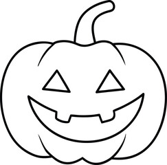 jack o lantern with crooked smile illustration on transparent background