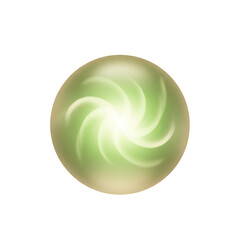 Swirling ethereal green and yellow energy sphere or orb