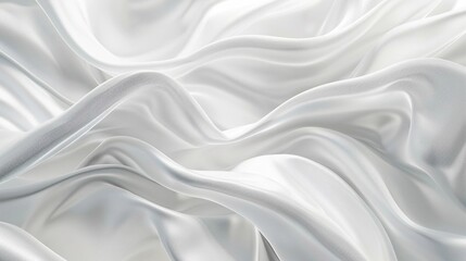 Fototapeta premium Soft white fabric waves gracefully displaying delicate folds and textures under gentle lighting in a serene setting