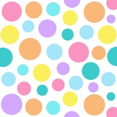 Pastel polka dots seamless pattern, cute background
