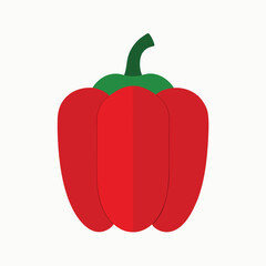Bright Red Bell Pepper Fresh Produce Illustration