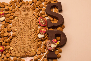 Festive Cookies. Sinterklaas cookies and chocolate icons