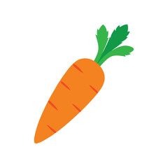 Vibrant Orange Carrot With Green Top Illustration