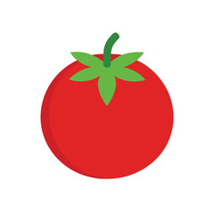Perfectly Round Red Tomato With Stem Icon