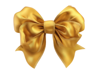 Golden ribbon bow, digitally rendered