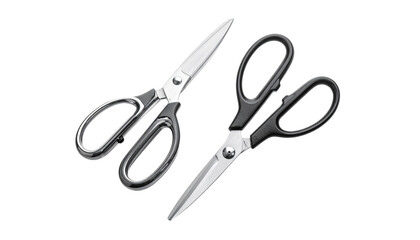 Craft scissors set: open and closed, isolated on transparent background