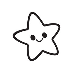 Cute star kawaii hand drawing illustration