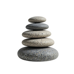 Zen Stone Stack Isolated on Transparent Background