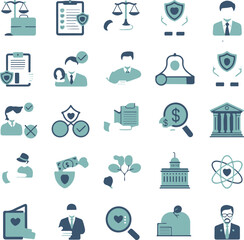 Business ethics line icon set. Editable outline corporate, fairness, integrity, loyalty, trust, equality, code of conduct, honesty, anti corruption etc. Vector symbol collection
