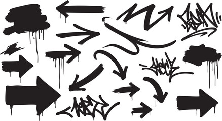 Graffiti Arrow Collection Vector Urban Art Directional Symbols Drips and Splashes Grunge Street Style for Graphic Design Projects and Creative Artwork