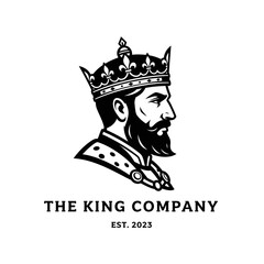 Elegant King Profile Depicting Authority and Royal Company Branding.