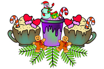 vector illustration christmas with ice-creme