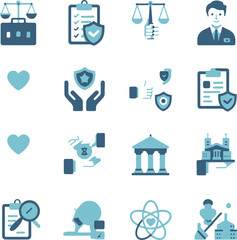 Vector illustration showcasing business ethics and core values through diverse symbols and icons in a modern style
