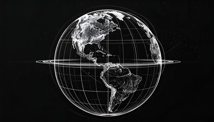 Glowing wireframe globe against a dark background, showcasing the Americas