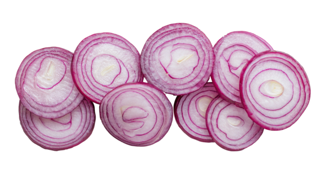 Close-up of sliced red onions