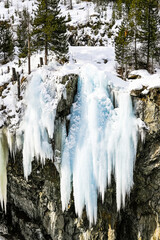 Pontresina, Berninabach, Ova da Bernina, Val Bernina, Wintersport, Eisklettern, Eis, Eiswand, Engadin, Graubünden, Alpen, Winter, Winterlandschaft, Gefahr, Schweiz