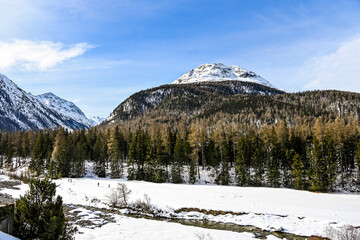 Pontresina Berninabach Val Bernina Dorf