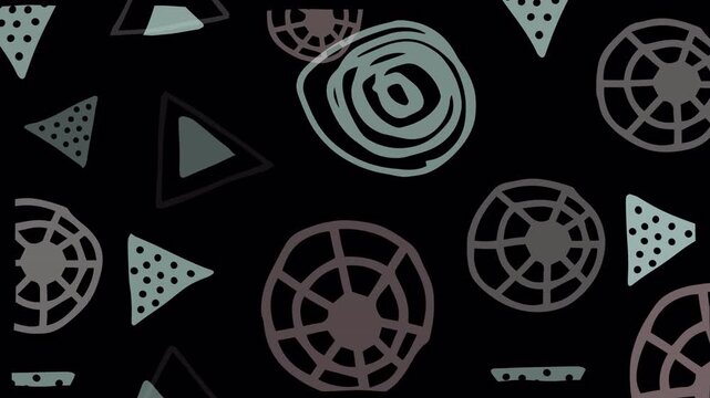 Seamless Looping Background of Primitive Scribble Shapes.
