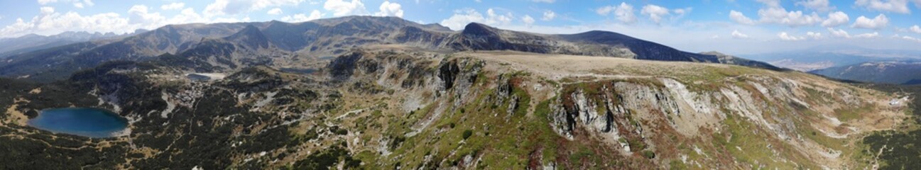 Flug-Panorama Rila-Seen, Bulgarien.
