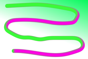 A vibrant green and pink line art on a gradient background