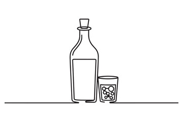 Thin line alcohol icon for mobile concepts and web apps. one line Icon drawing. with white background